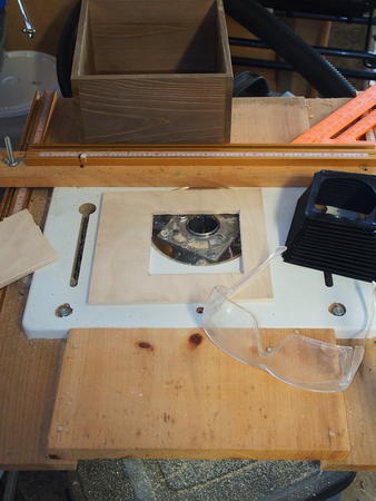 Using my router to cut the hole for the bellows
