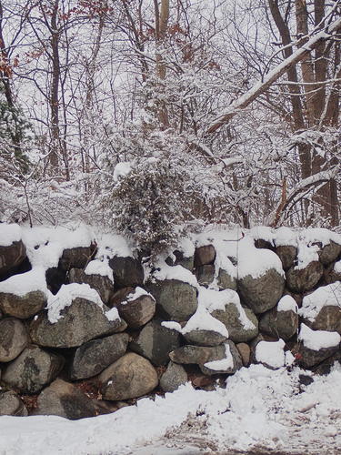 Winter stone wall