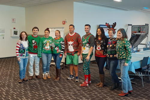 Ugly christmas sweater contest at work