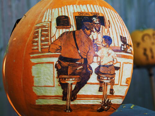 Norman Rockwell pumpkin