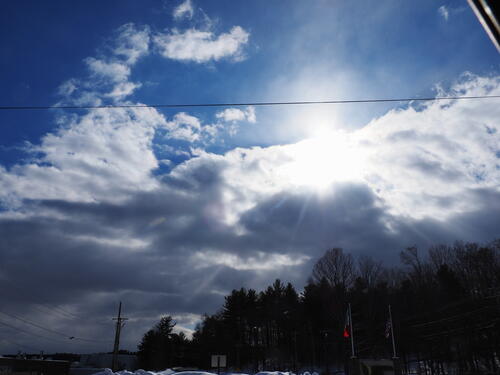 Winter sun and clouds