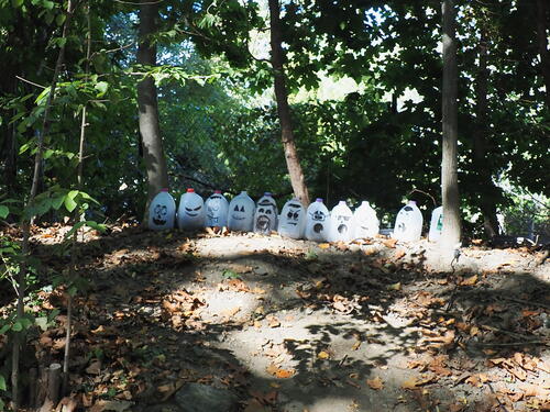 Haunted milk jugs at Roger Williams Zoo