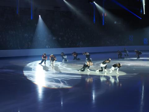 Ice chips skaters