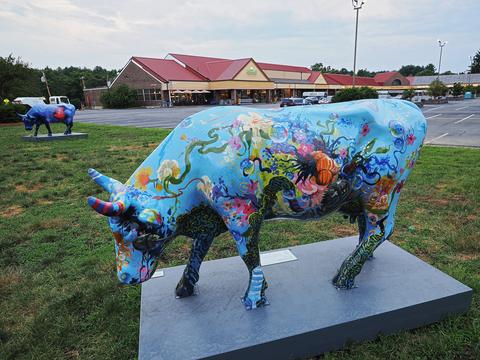 Acton cow sculpture: Cosmic Blossom #2