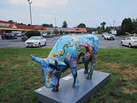 Acton cow sculpture: Cosmic Blossom #3