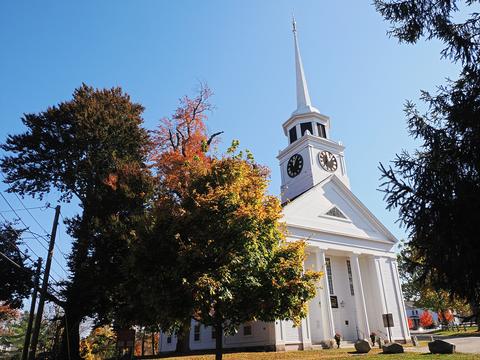 Groton church in fall #2