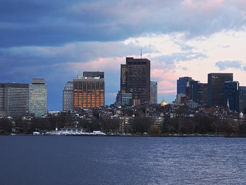 Boston view from Cambridge with clouds #3