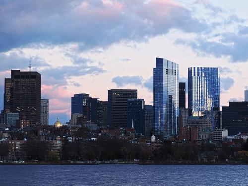 Boston view from Cambridge with clouds #4