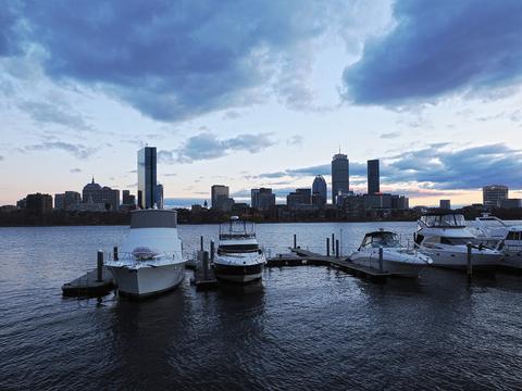 Boston view from Cambridge with clouds #5