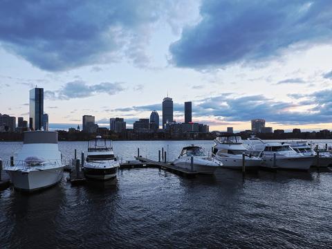 Boston view from Cambridge with clouds #6