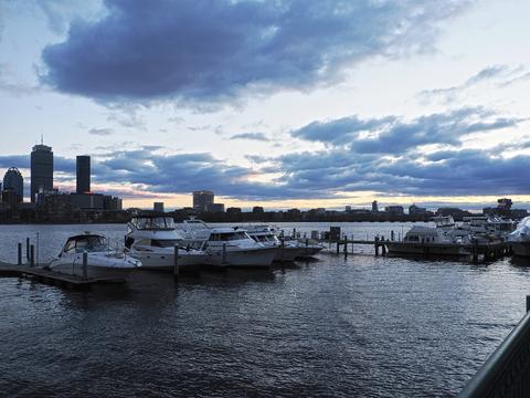 Boston view from Cambridge with clouds #7