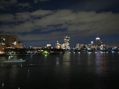 Boston at night from the Museum of Science parking lot #2