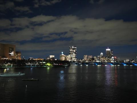 Boston at night from the Museum of Science parking lot #4