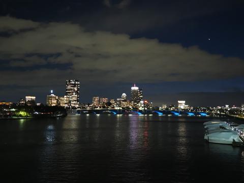 Boston at night from the Museum of Science parking lot #5