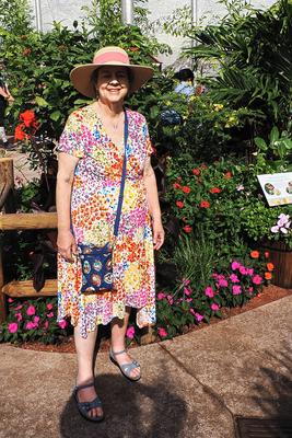 Liz at the EPCOT butterfly exhibit