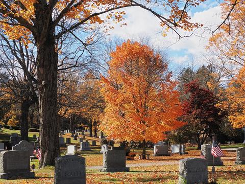 Fall at the West Parish Garden Cemetery in Andover MA.
