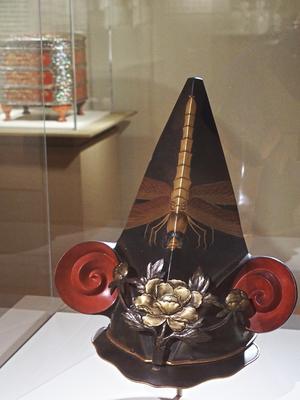 Ceremonial helmet with peonies and dragonfly