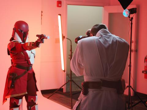 Behind the scenes at the cosplay shoot