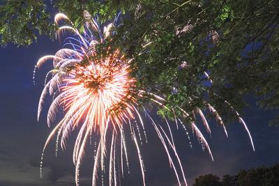 Groton fireworks, partially blocked by a tree #6