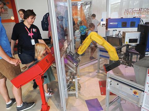 Dream machine creating a foam toy