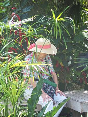 Liz in the garden