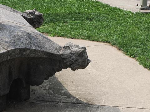 Concrete bench with a face #2