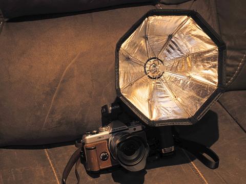 OM-3 with Godox Lux Retro Master flash and LM-S25