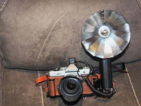 OM-3 with Godox Lux Retro Master flash and auto flash control