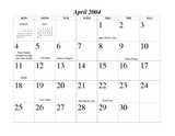 April calendar page