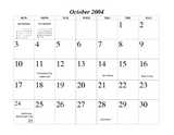 October calendar page