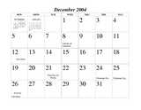 December calendar page