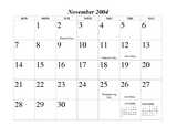 November calendar page